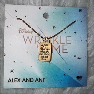 Alex and Ani Disney A Wrinkle in‎ Time Love Locket Tag Necklace 15-18in